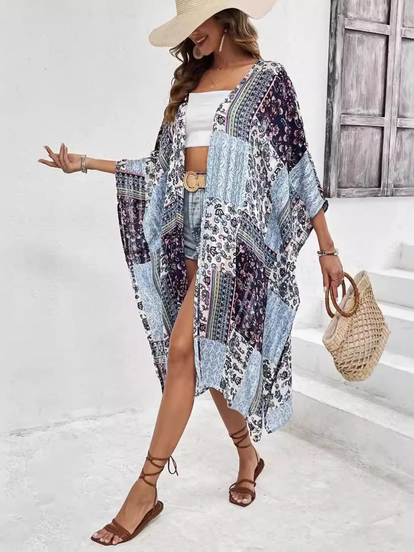 Printed Open Front Cover-Up - Image 5