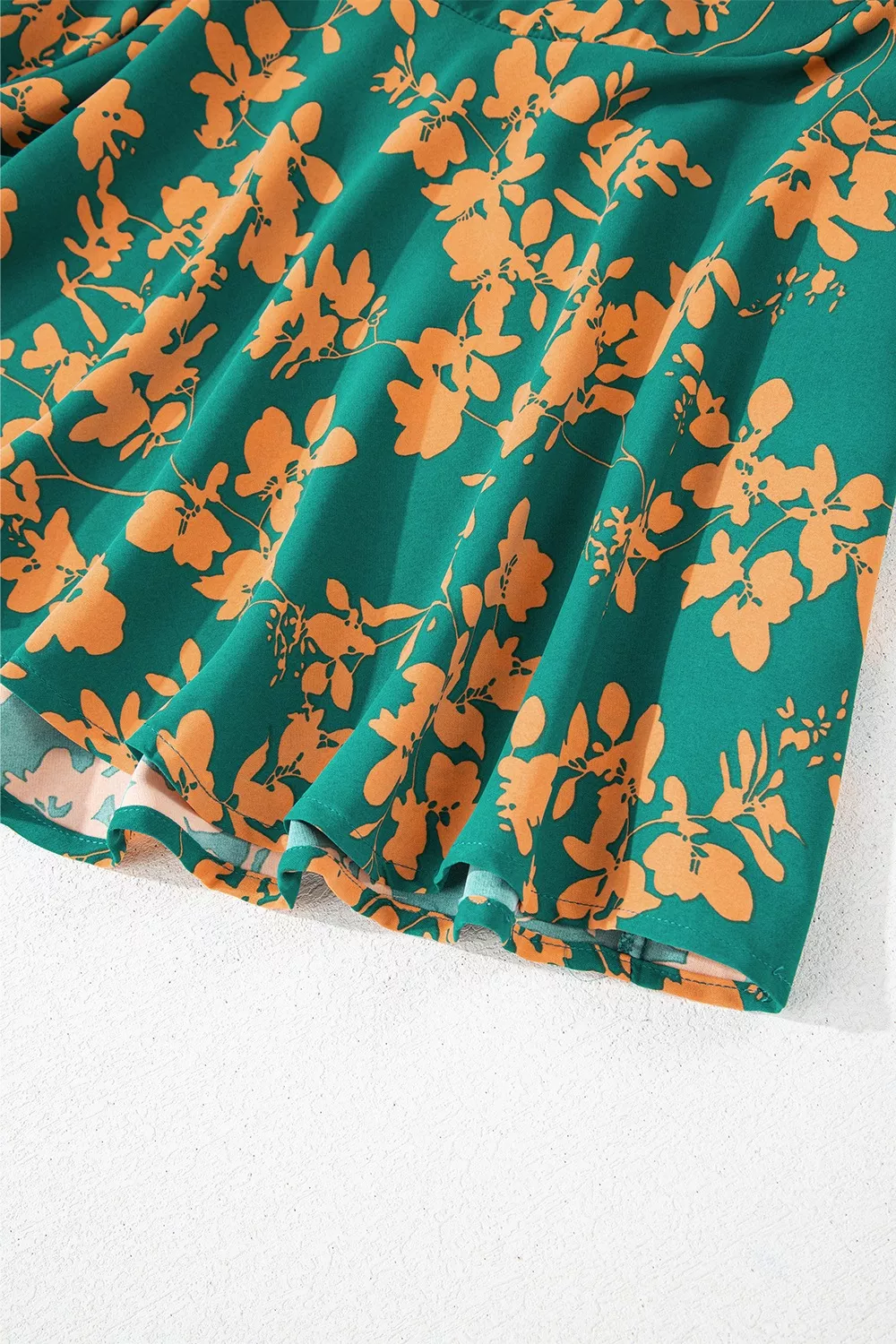 Printed Ruffled Hem Button Front Dress - Image 10