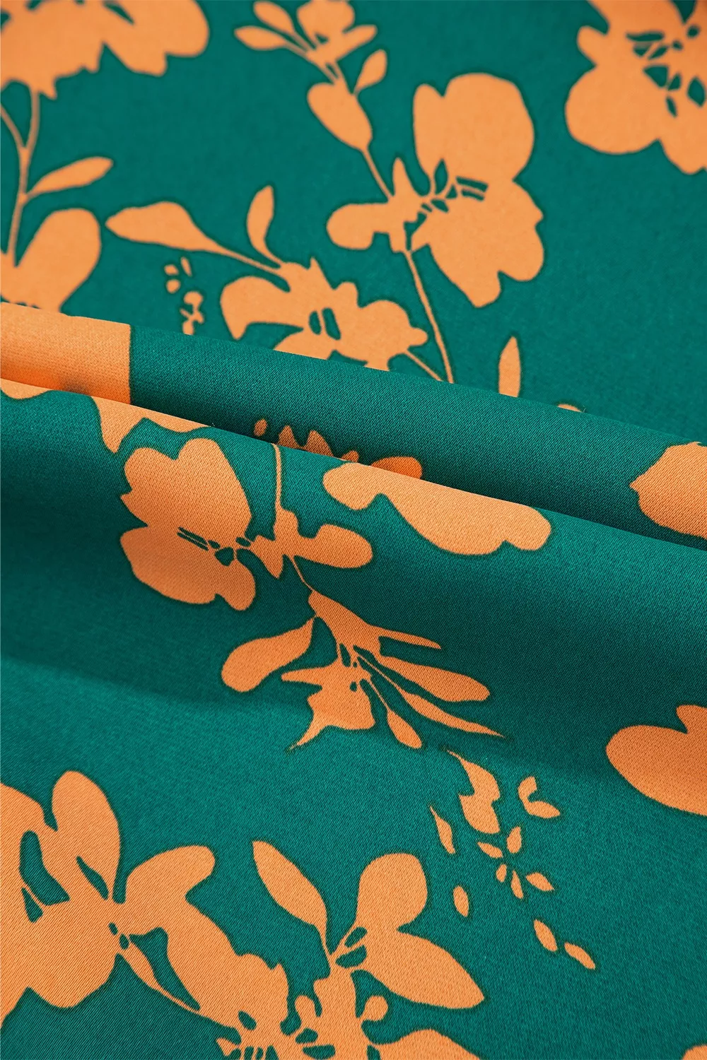 Printed Ruffled Hem Button Front Dress - Image 11