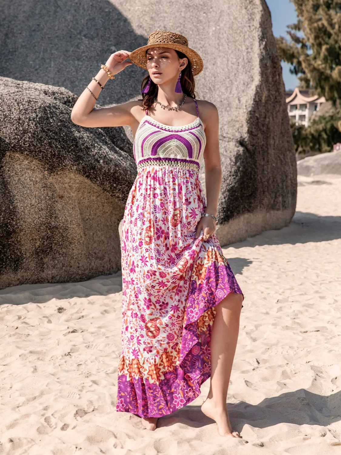 Printed Scoop Neck Cami Dress