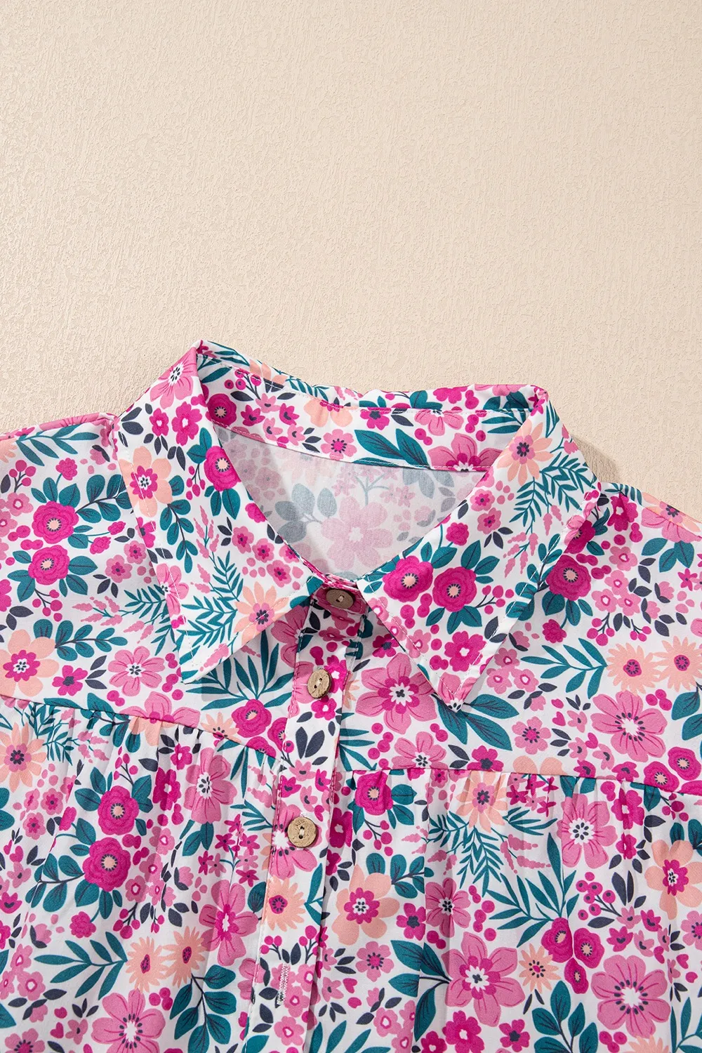Printed Short Sleeve Mini Shirt Dress - Image 5
