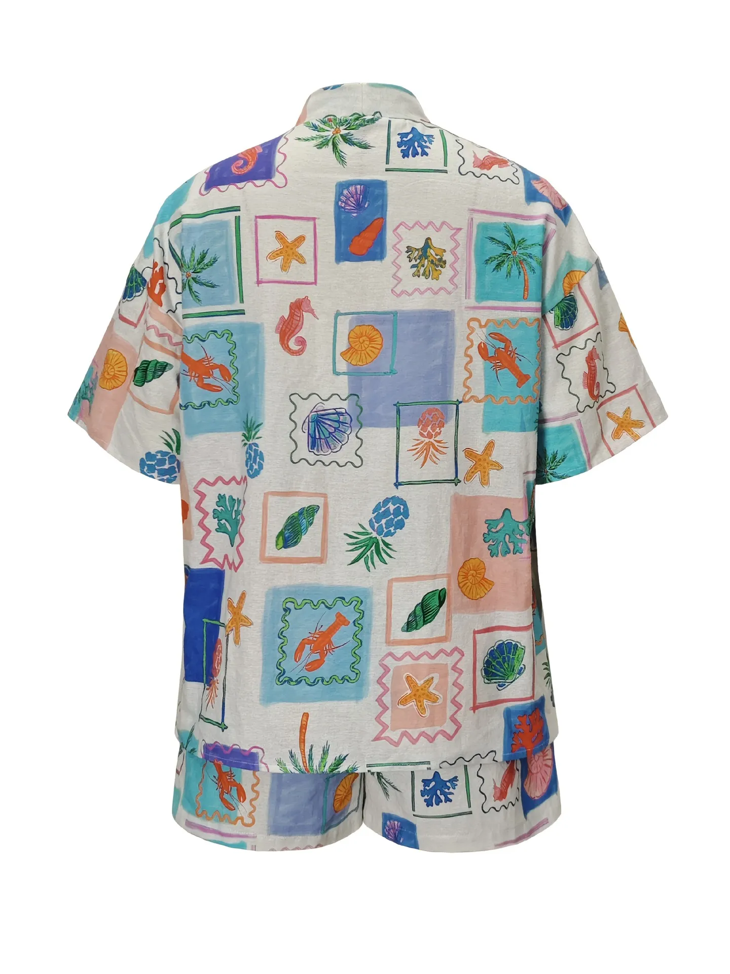 Printed Short Sleeve Shirt and Shorts Set - Image 4