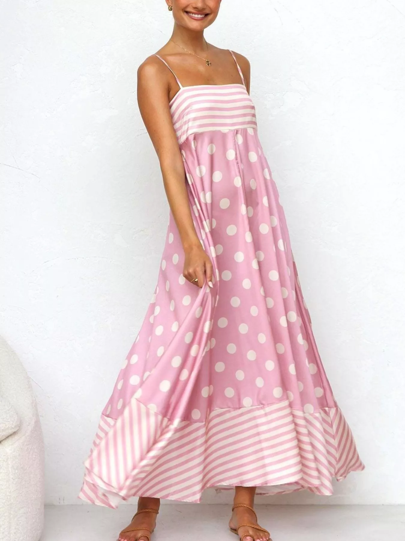 Printed Spaghetti Strap Maxi Dress - Image 18