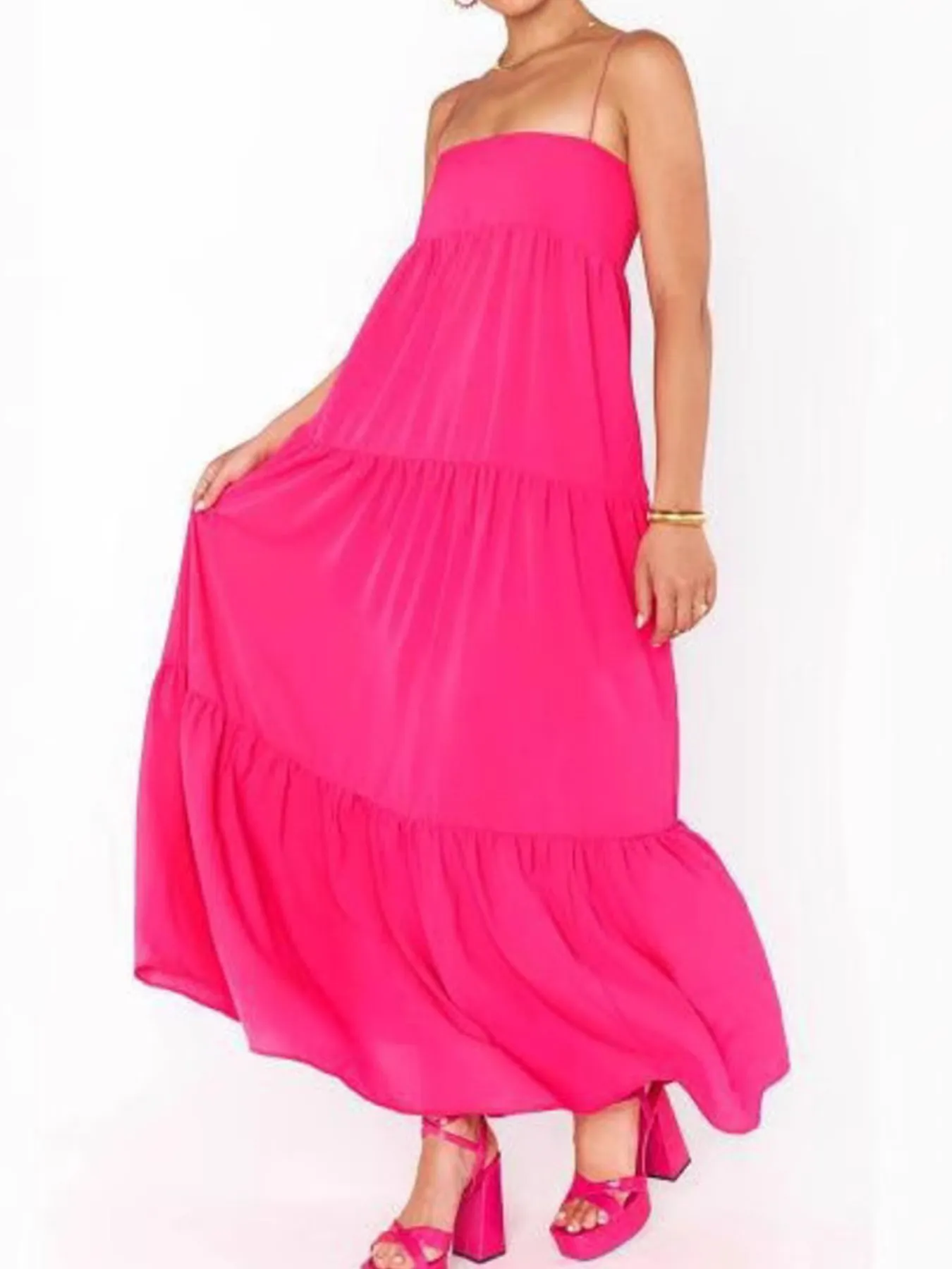 Printed Square Neck Cami Maxi Dress - Image 10
