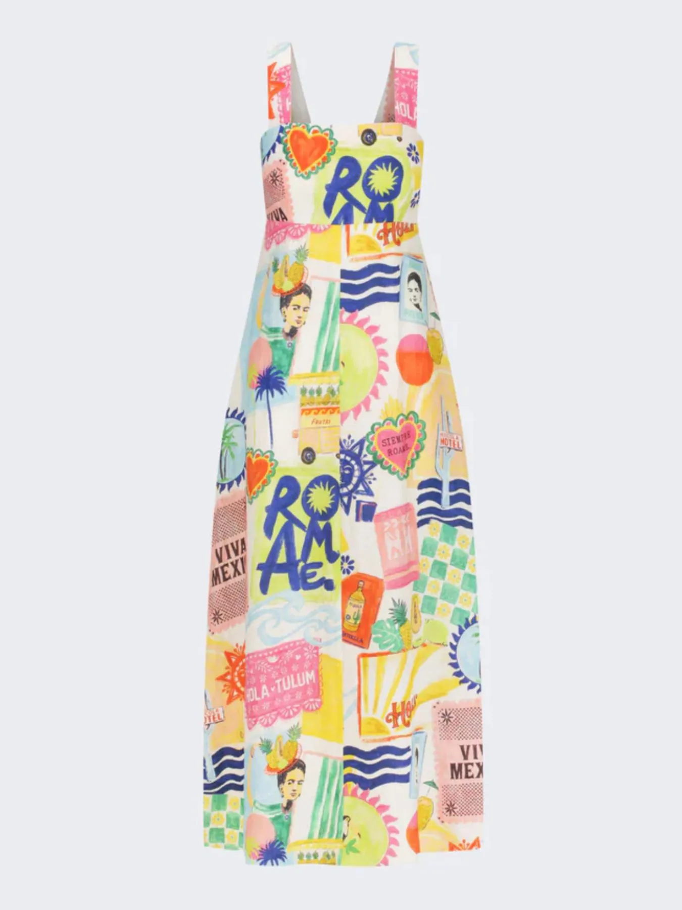 Printed Square Neck Maxi Cami Dress - Image 6