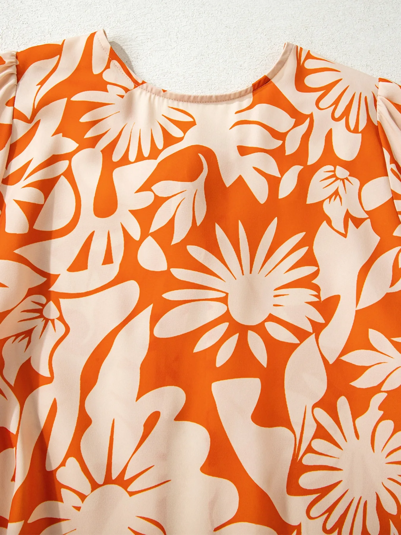 Printed Tie Back Balloon Sleeve Blouse - Image 9