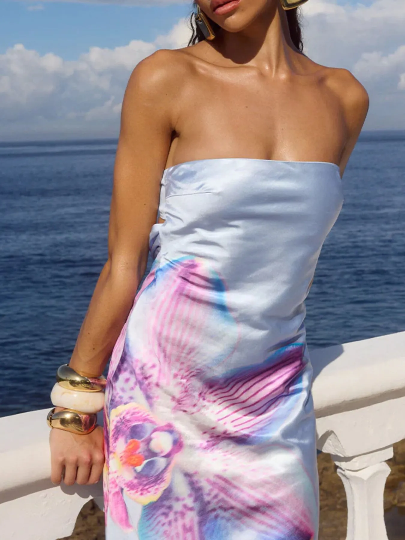 Printed Tube Maxi Dress - Image 15
