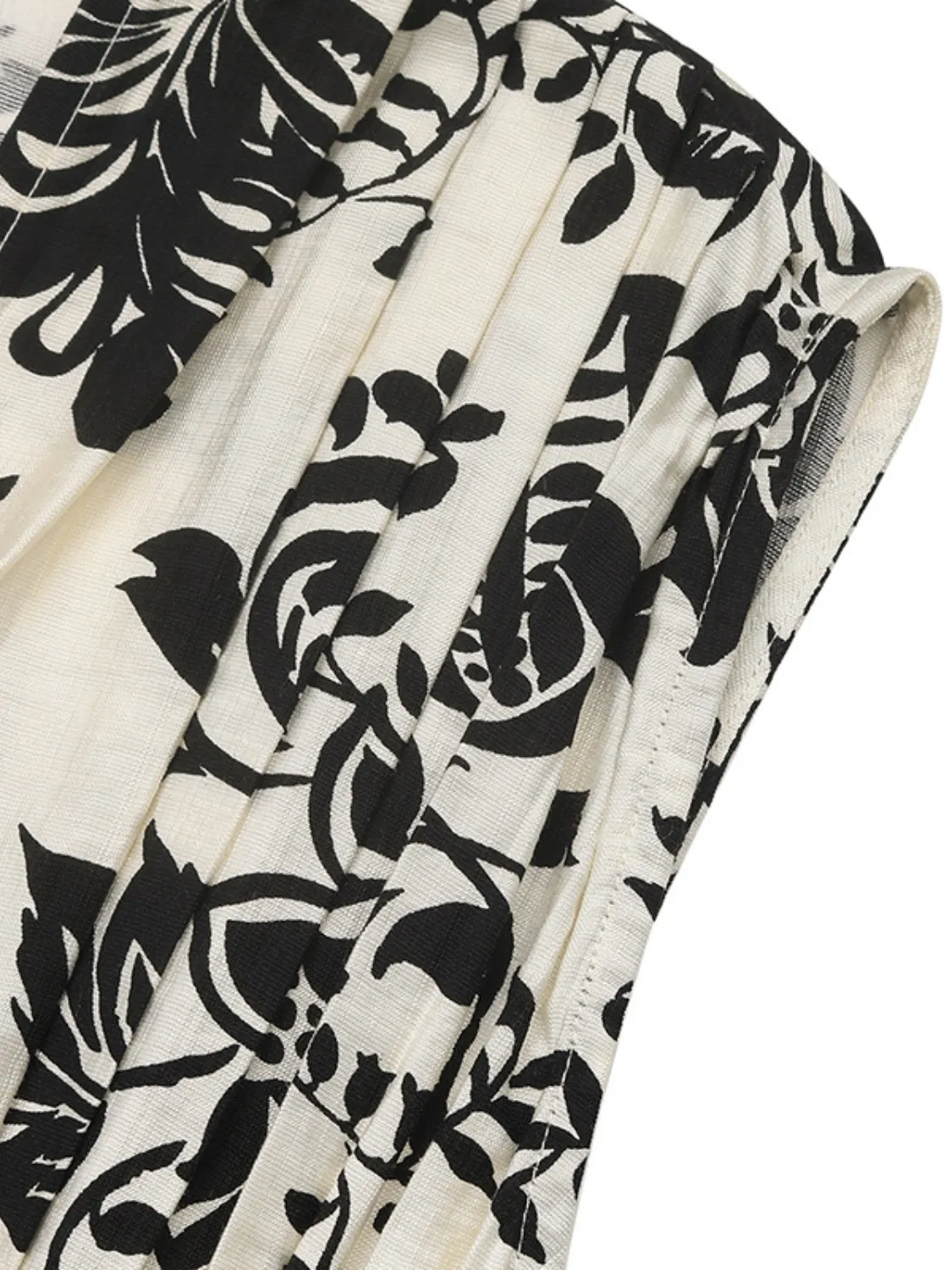 Printed V-Neck Cap Sleeve Dress - Image 8