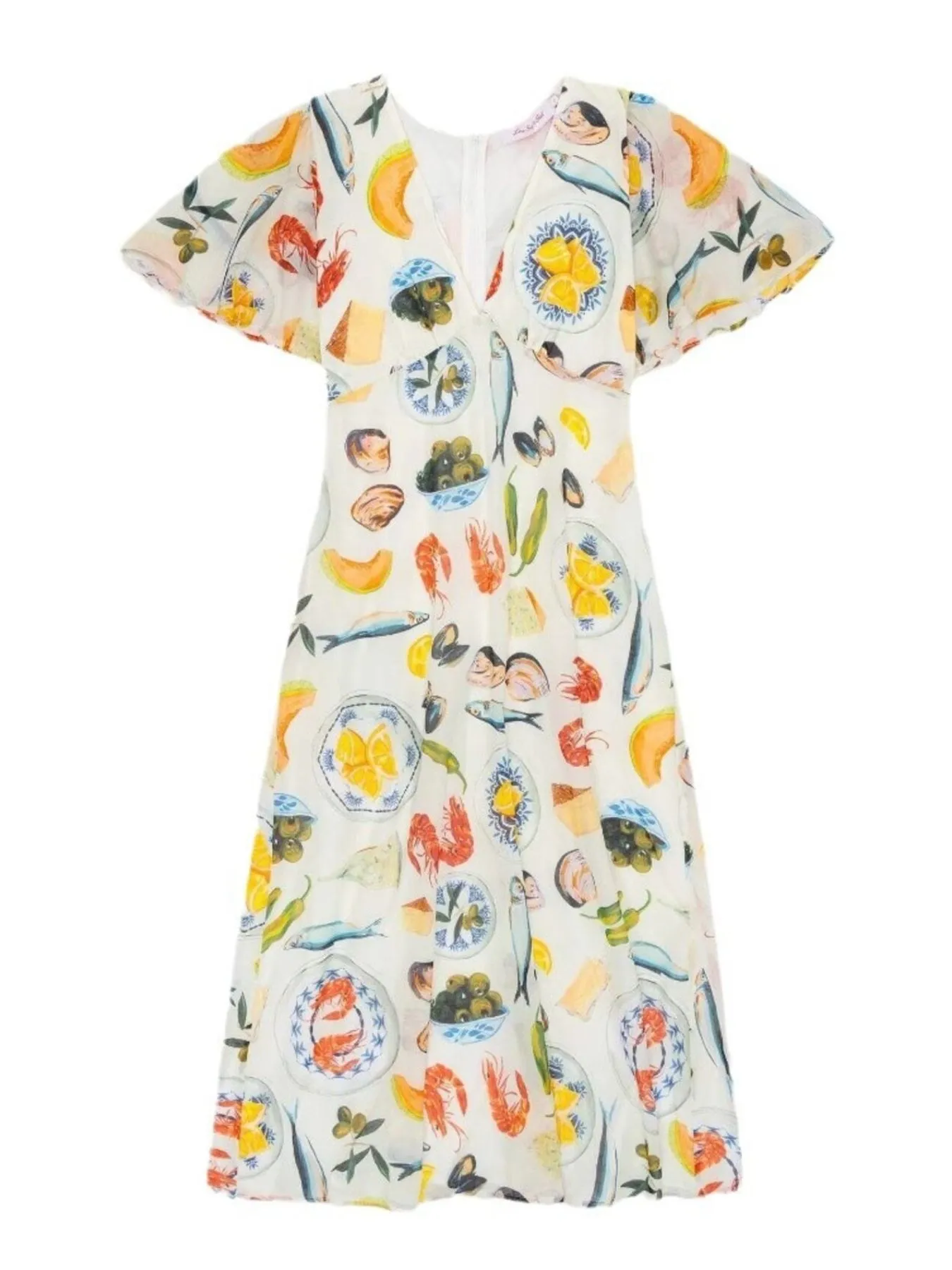 Printed V-Neck Short Sleeve Dress - Image 6