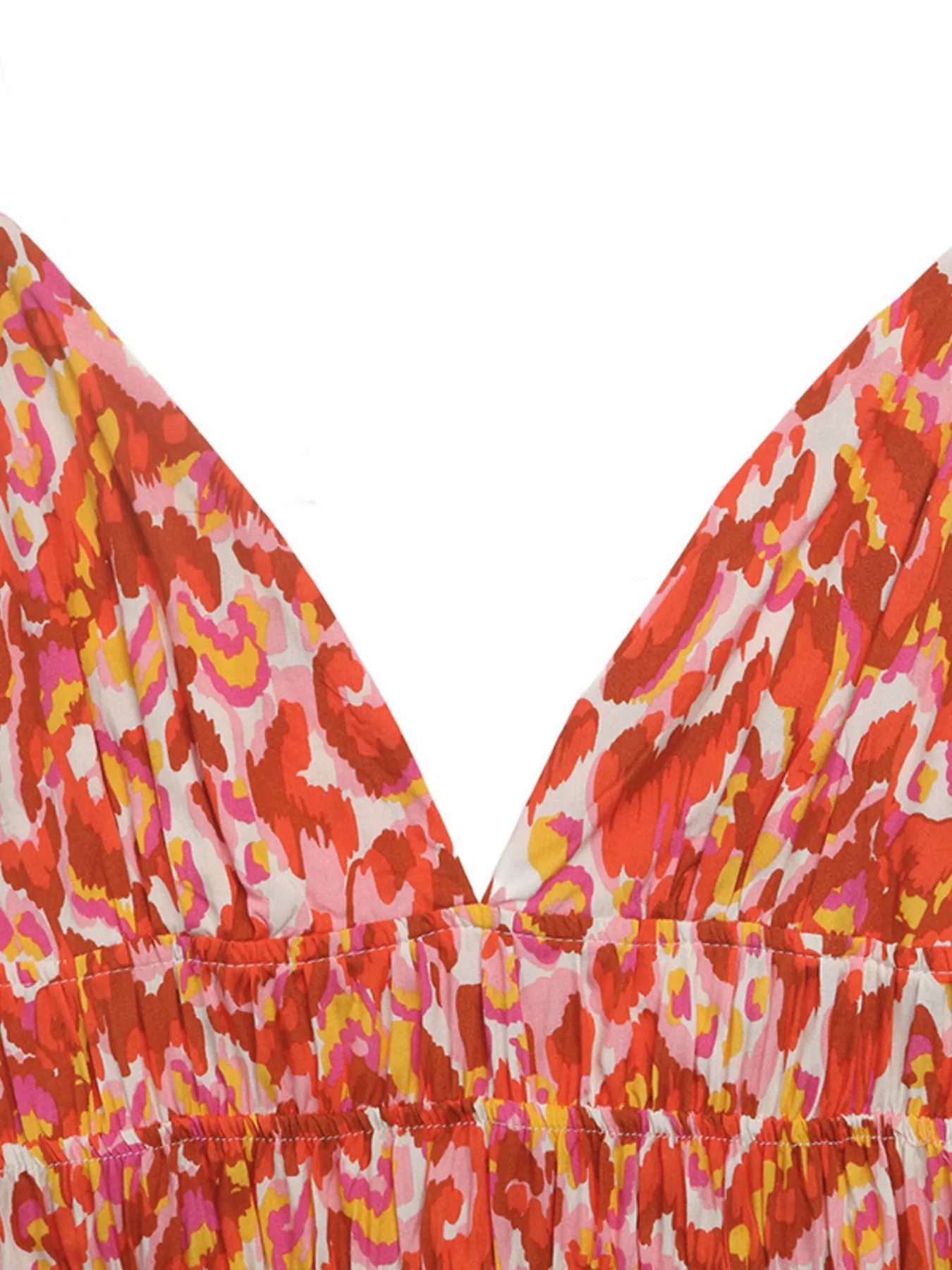 Printed V-Neck Sleeveless Smocked Maxi Dress - Image 6