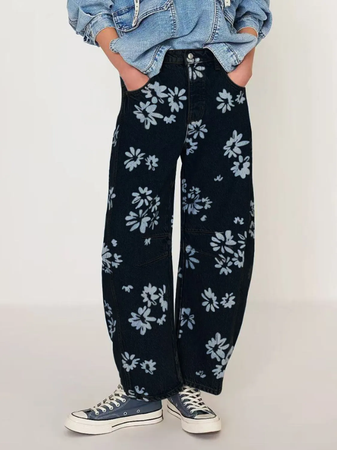 Printed Wide Leg Jeans - Image 3