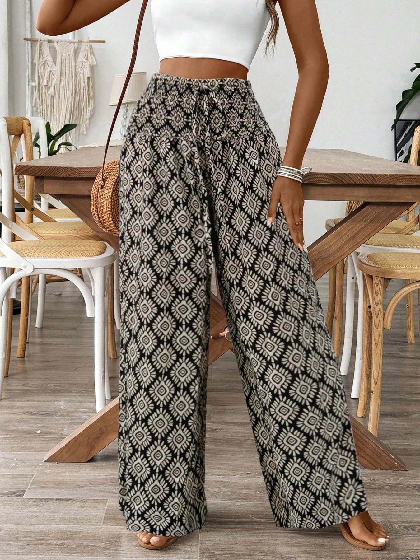 Printed Wide Leg Pants - Image 2