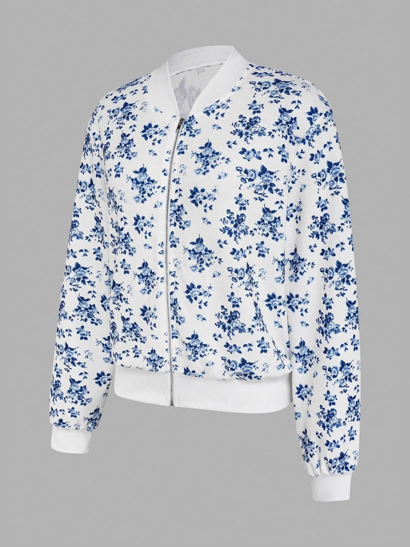 Printed Zip Up Long Sleeve Jacket - Image 2