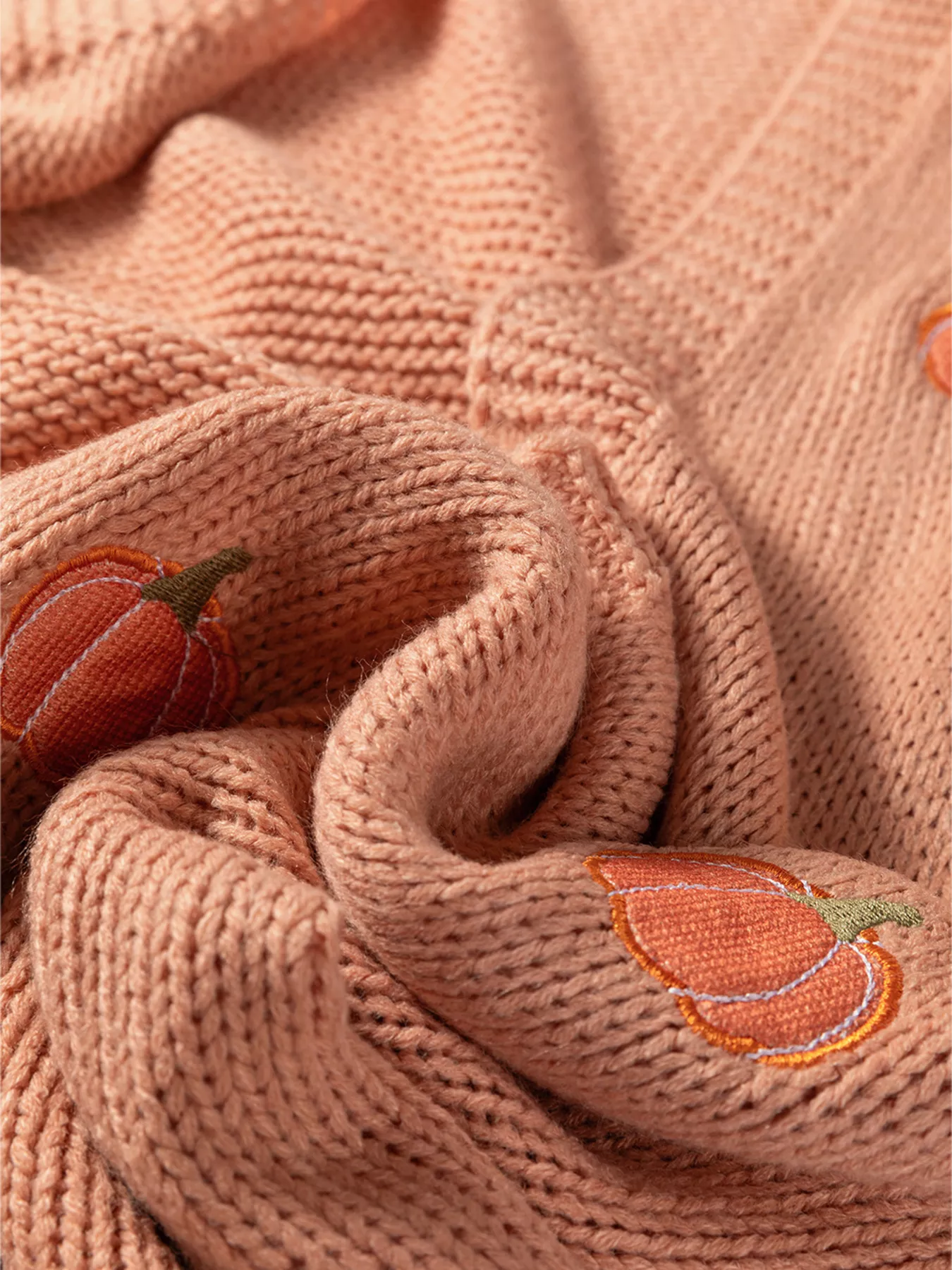 Pumpkin Tree Print Open Front Drop Shoulder Midi Cardigan - Image 10