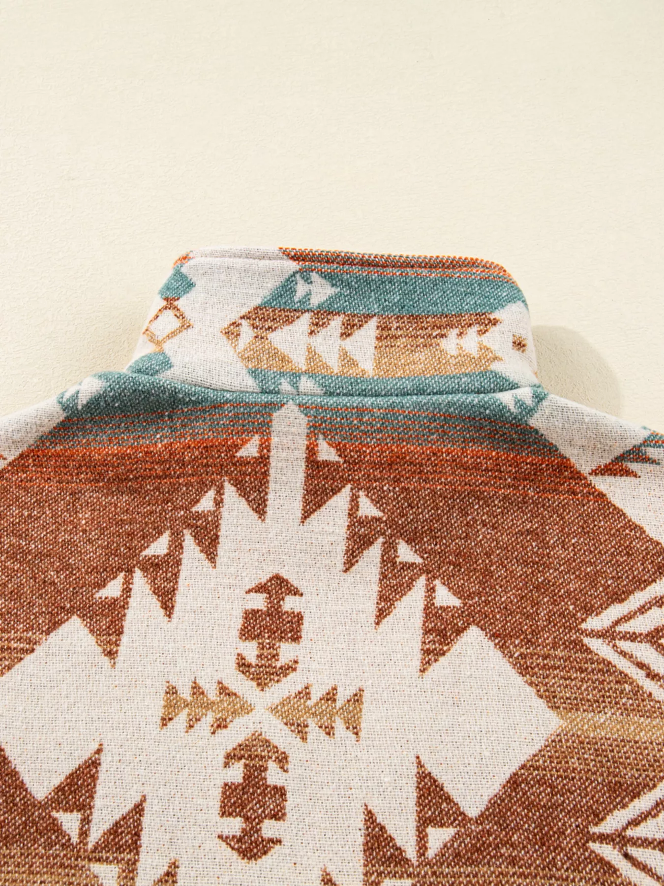 Quarter Zip Elastic Cuffs Aztec Sweatshirt - Image 6
