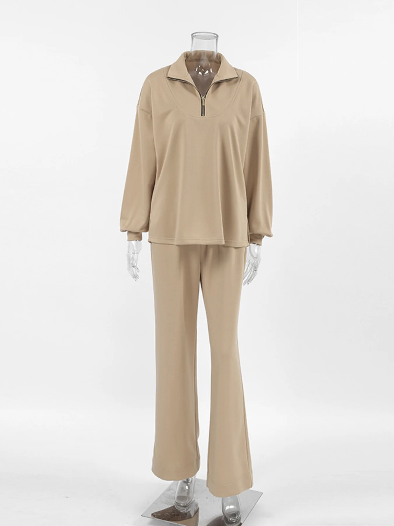 Quarter Zip Long Sleeve Top and Pants Set - Image 8
