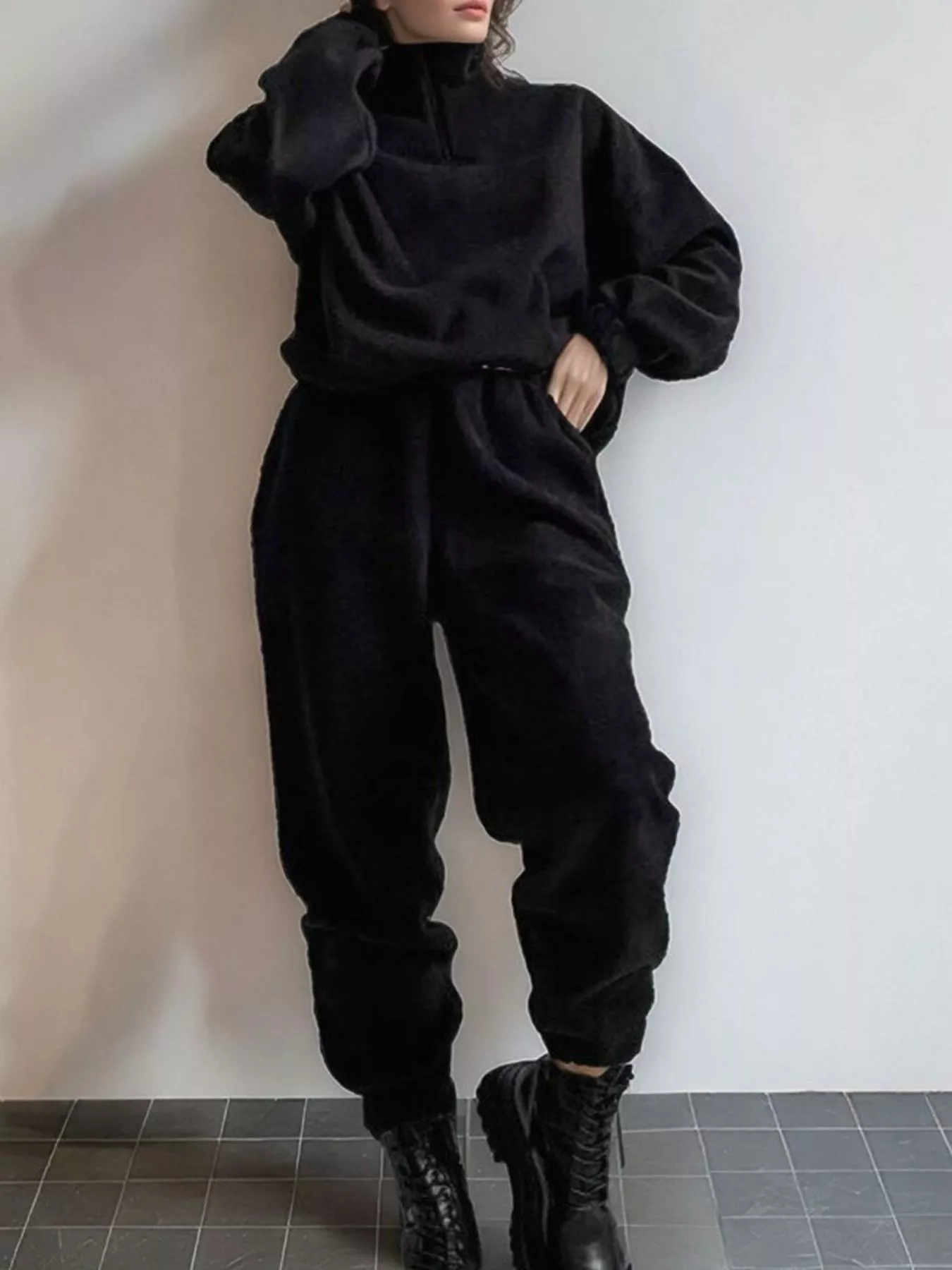 Quarter Zip Sweatshirt and Pants Set - Image 18