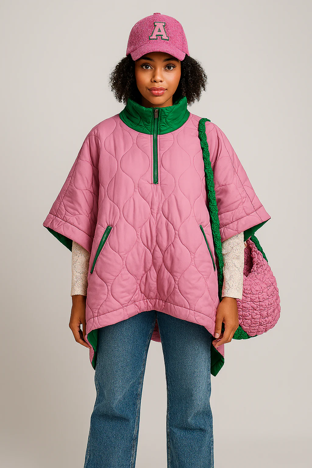 Quilted Puffer Poncho