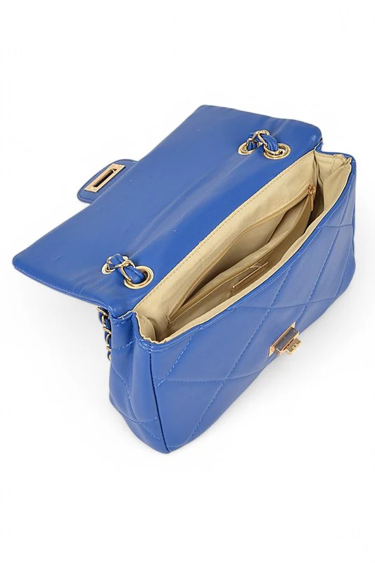 Quilted Twist Lock Classy Shoulder Bag - Image 13