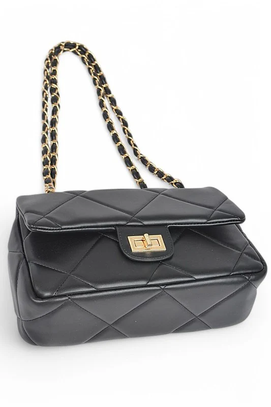 Quilted Twist Lock Classy Shoulder Bag - Image 7