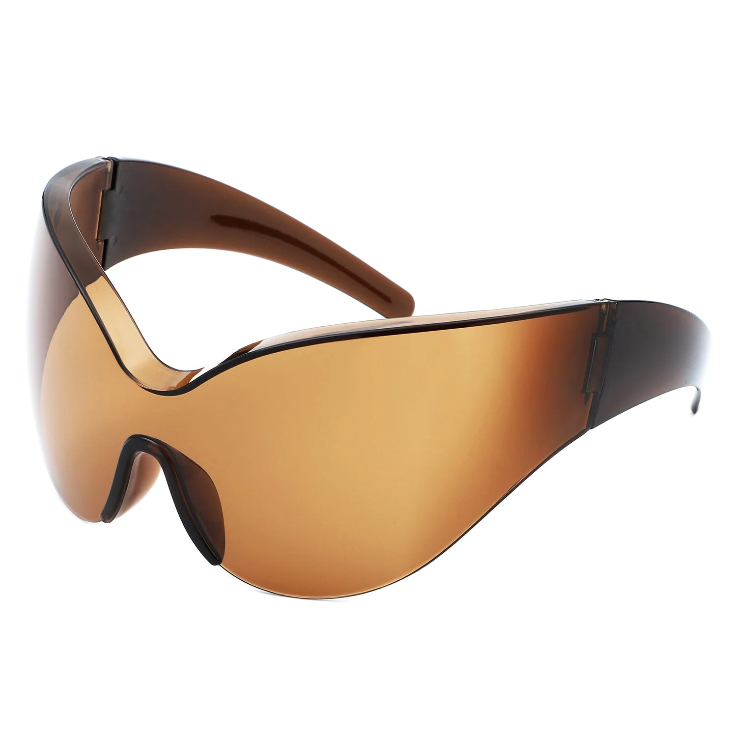 Quirk - Futuristic Oversized Shield Wrap Around Tinted Sunglasses - Image 5