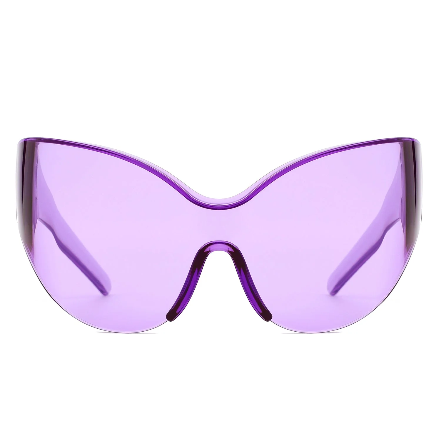 Quirk - Futuristic Oversized Shield Wrap Around Tinted Sunglasses - Image 7