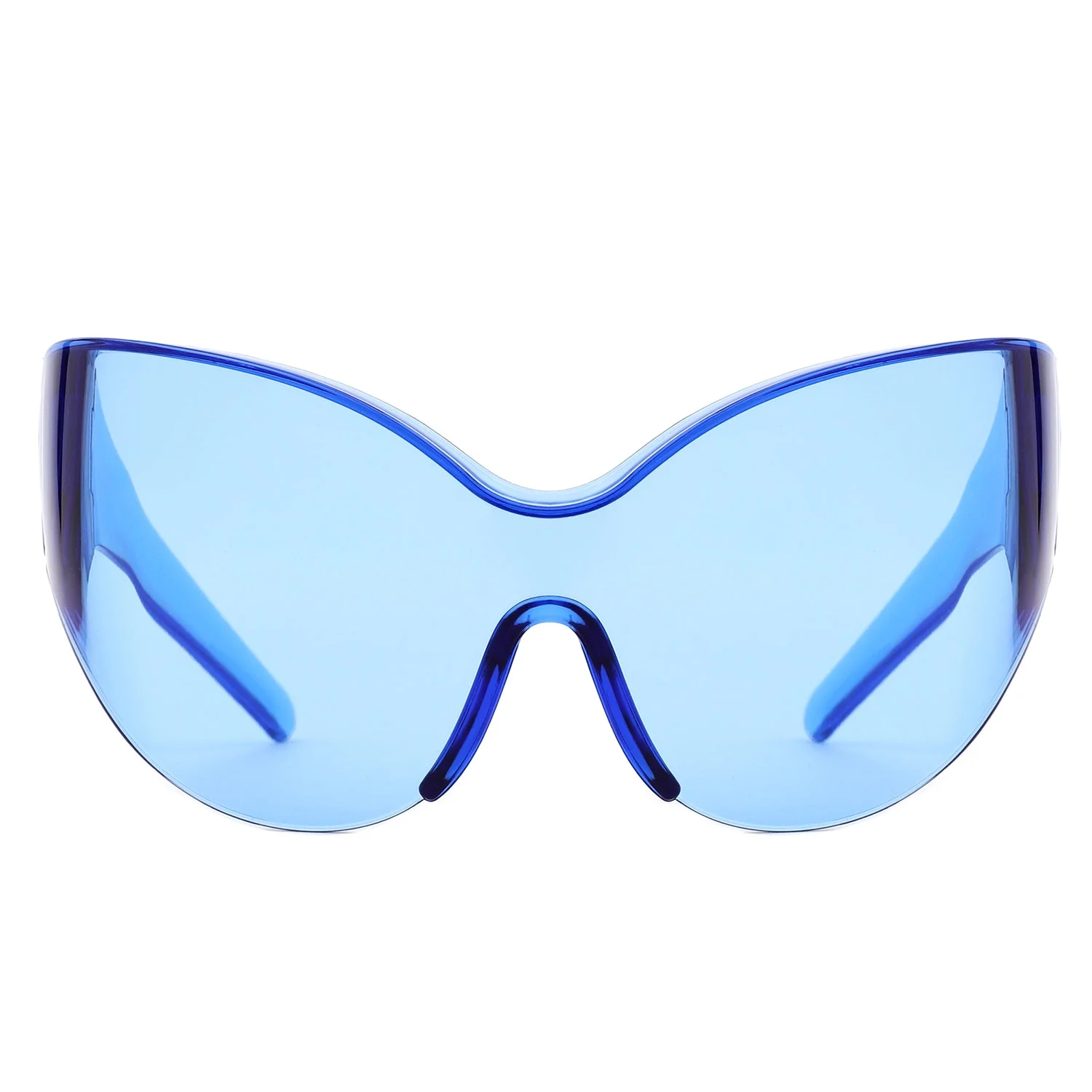 Quirk - Futuristic Oversized Shield Wrap Around Tinted Sunglasses - Image 9