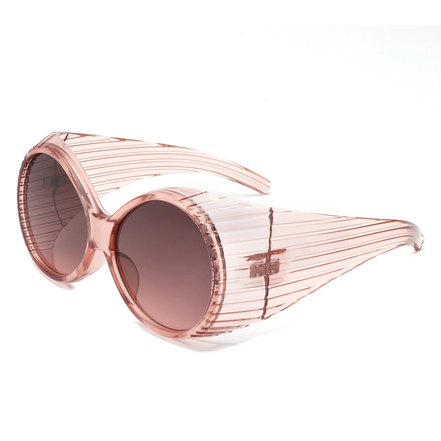 Radiant - Oversized Round Wrap-Around Fashion Women's Sunglasses - Image 14