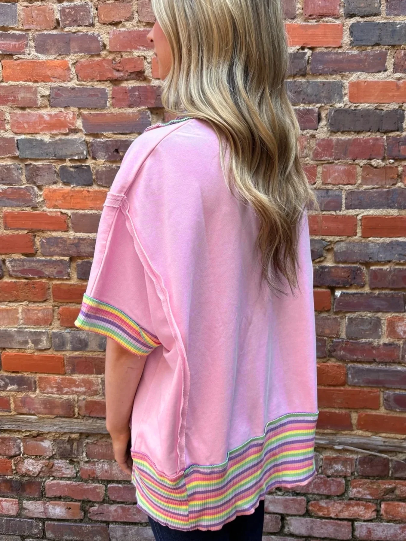 Rainbow Trim Side Slit Top - Image 2