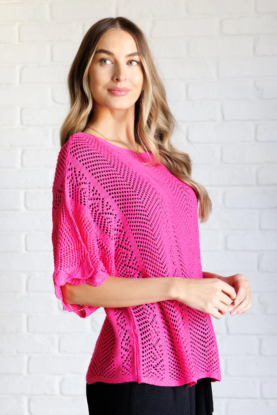 Rather Eventful Open Knit Top - Image 6