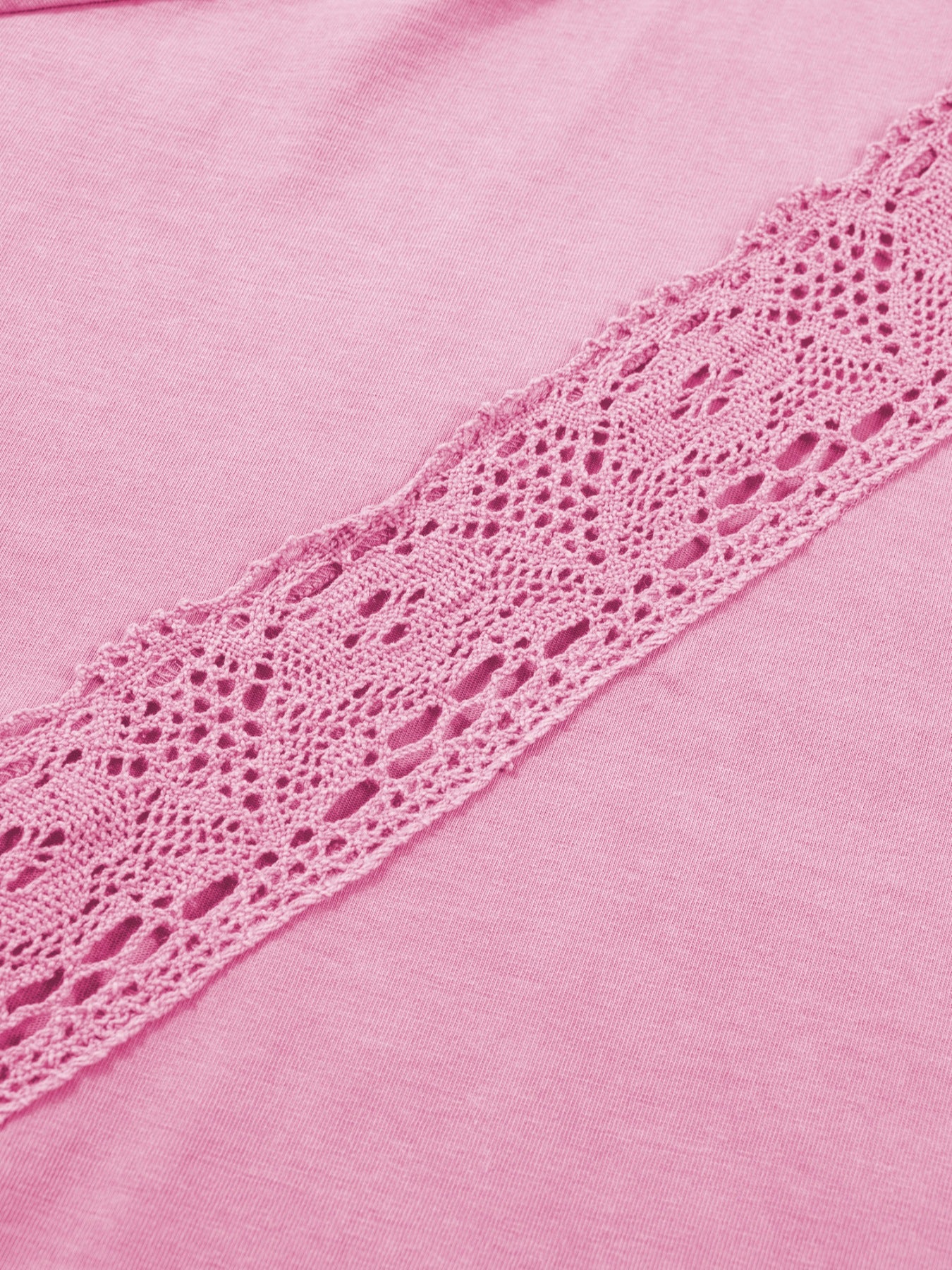 Raw Cut Notched Neck Lace Patchwork Detail Mineral Wash Tee - Image 9