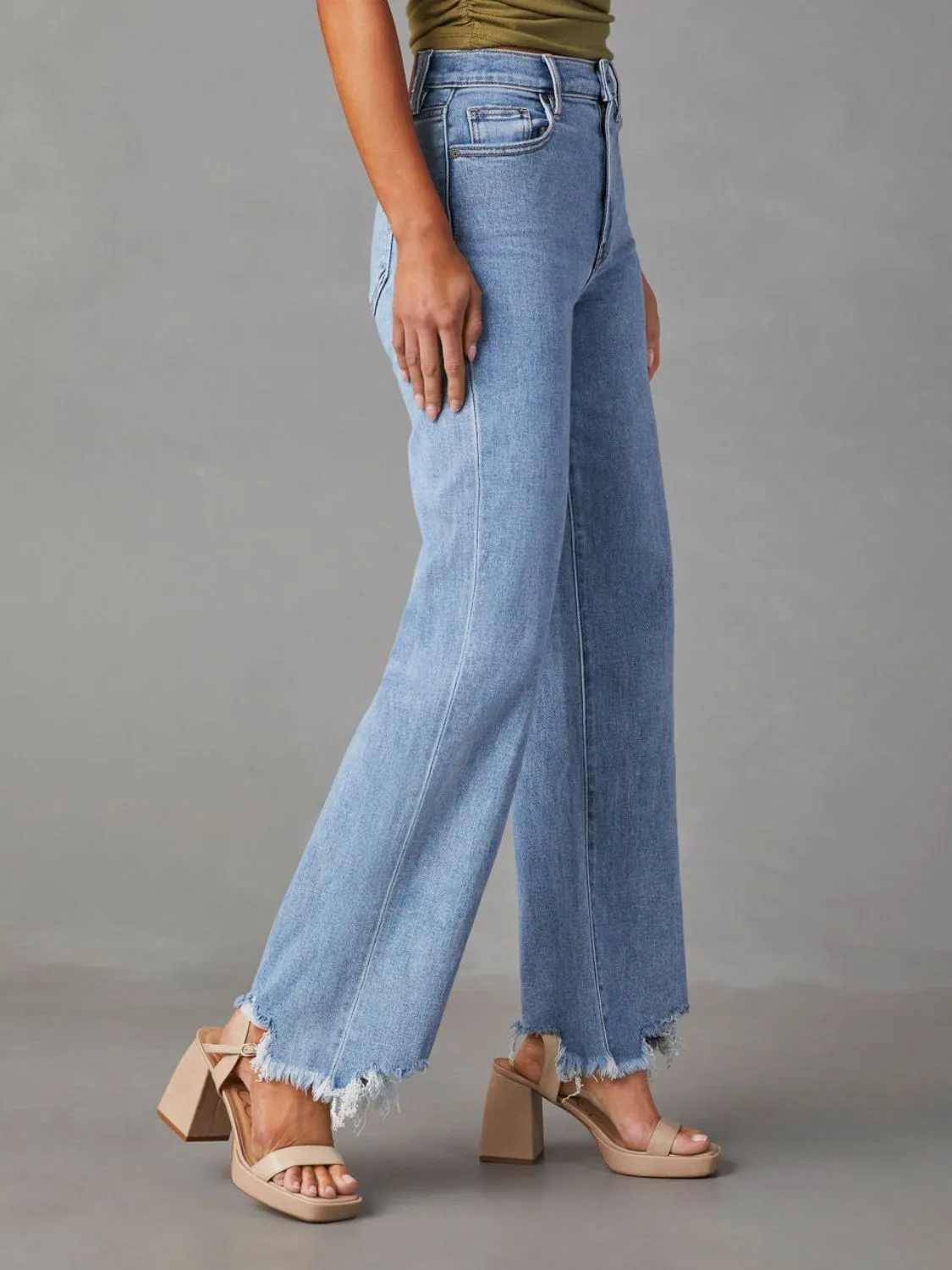 Raw Hem Loose Fit Jeans - Image 3