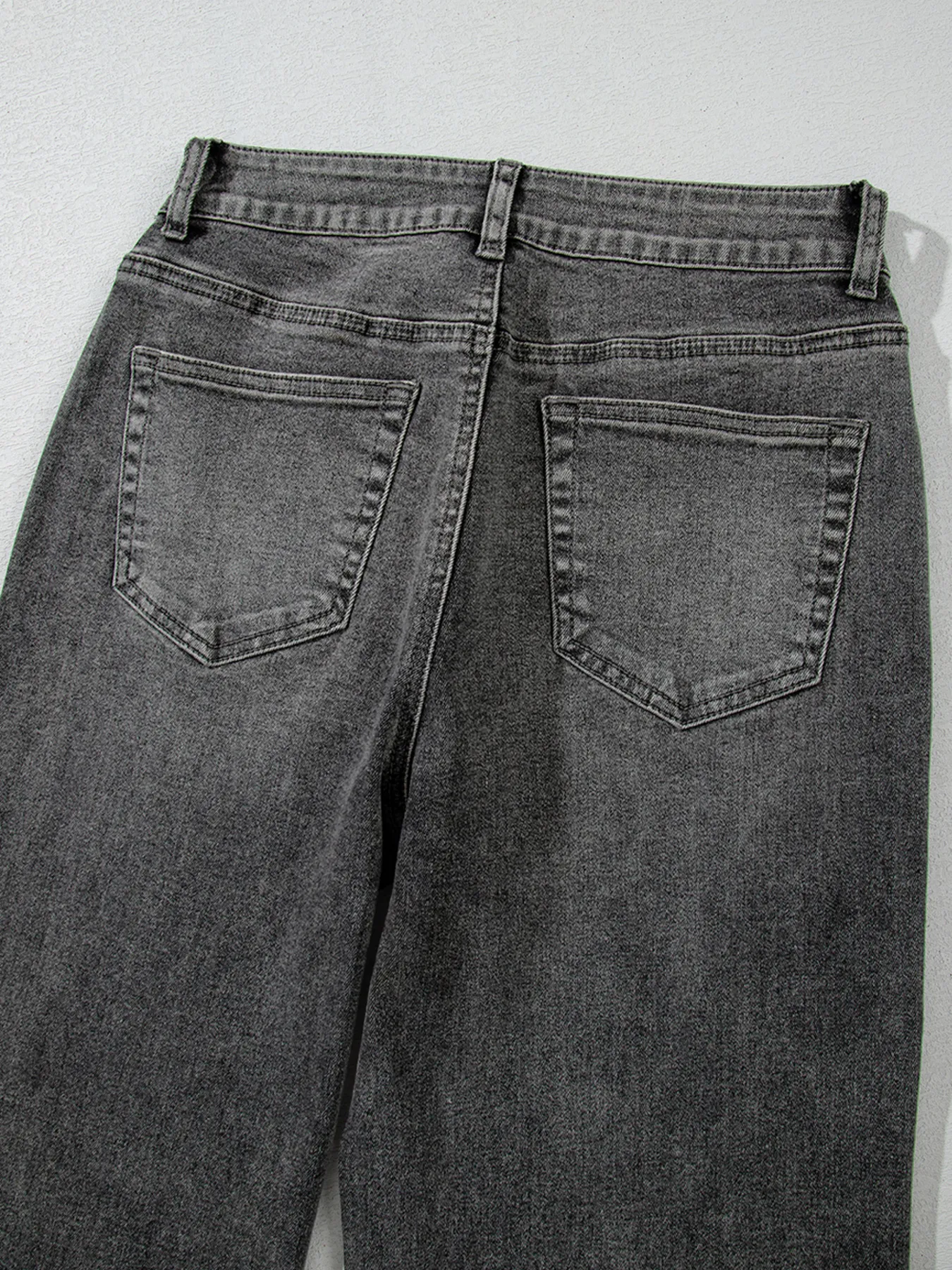 Raw Hem Unique Cuffs Straight High Rise Loose Jeans - Image 22