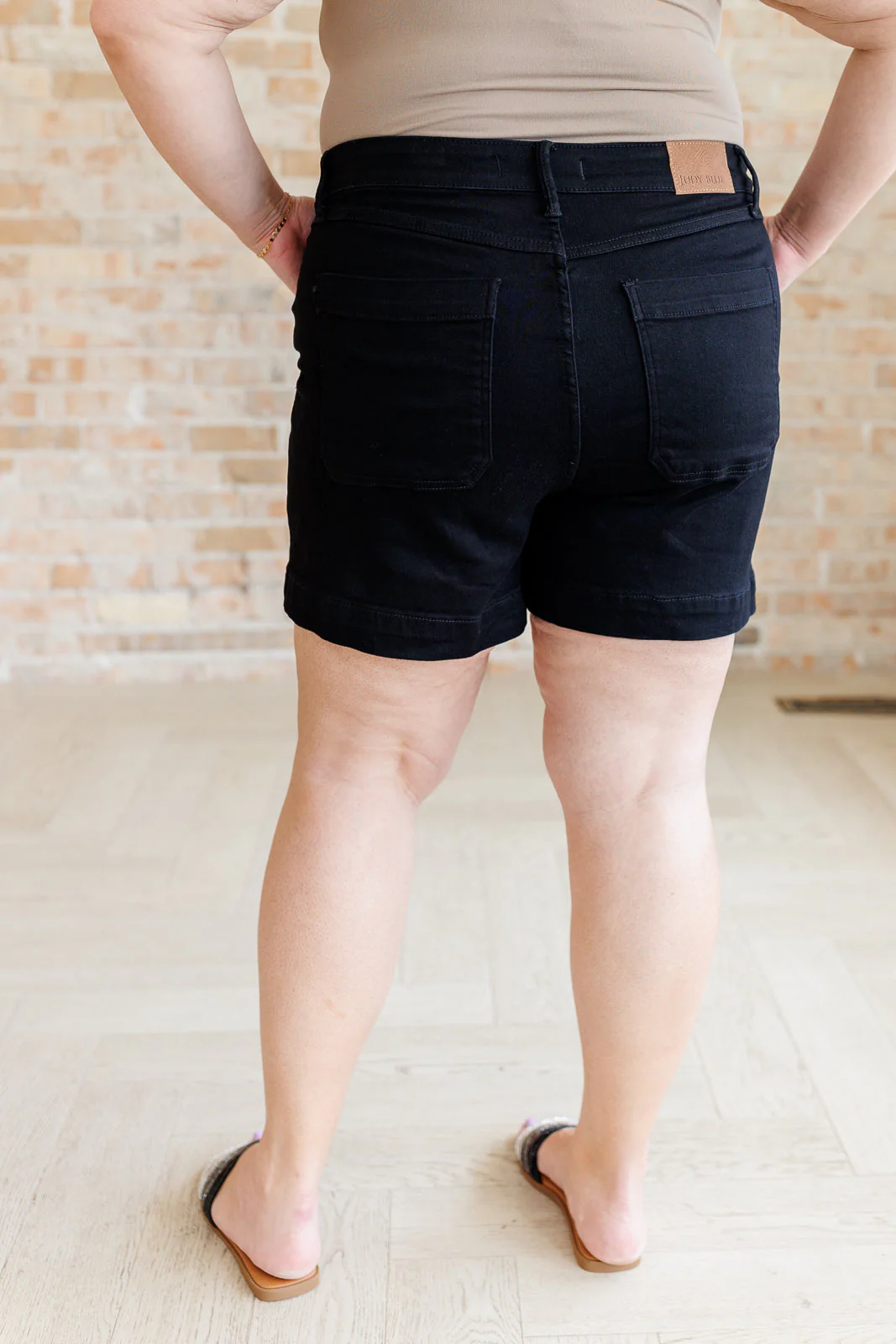 Reagan High Rise Button Fly Trouser Shorts - Image 8