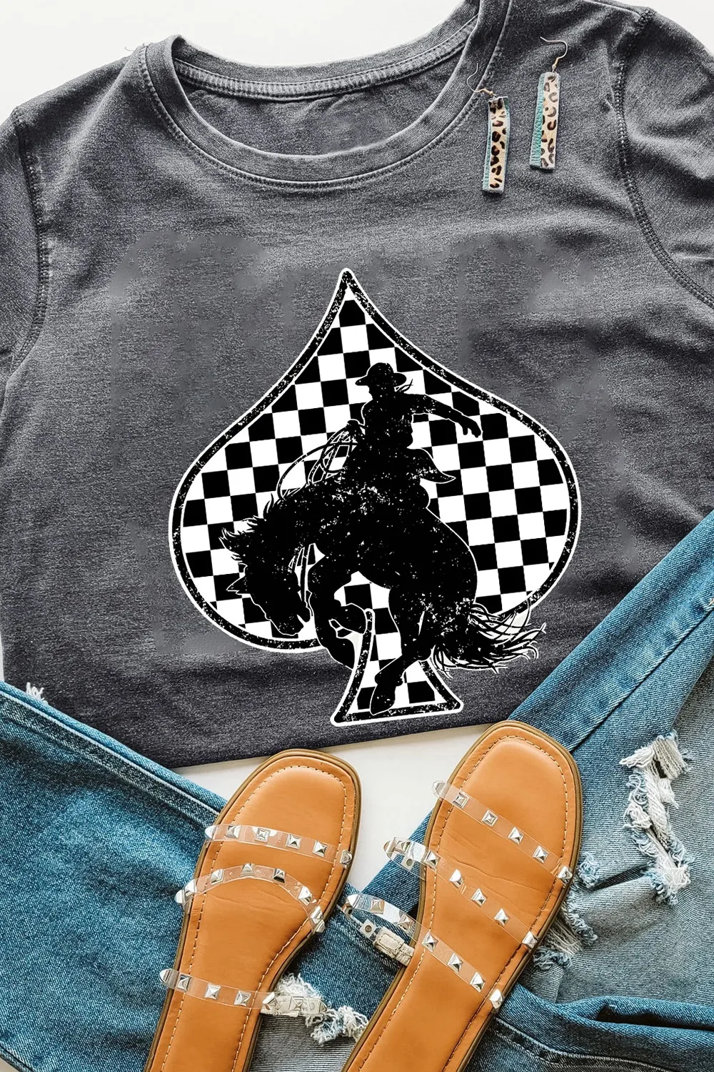 Redeo Check Spades Western Graphic T Shirt - Image 4
