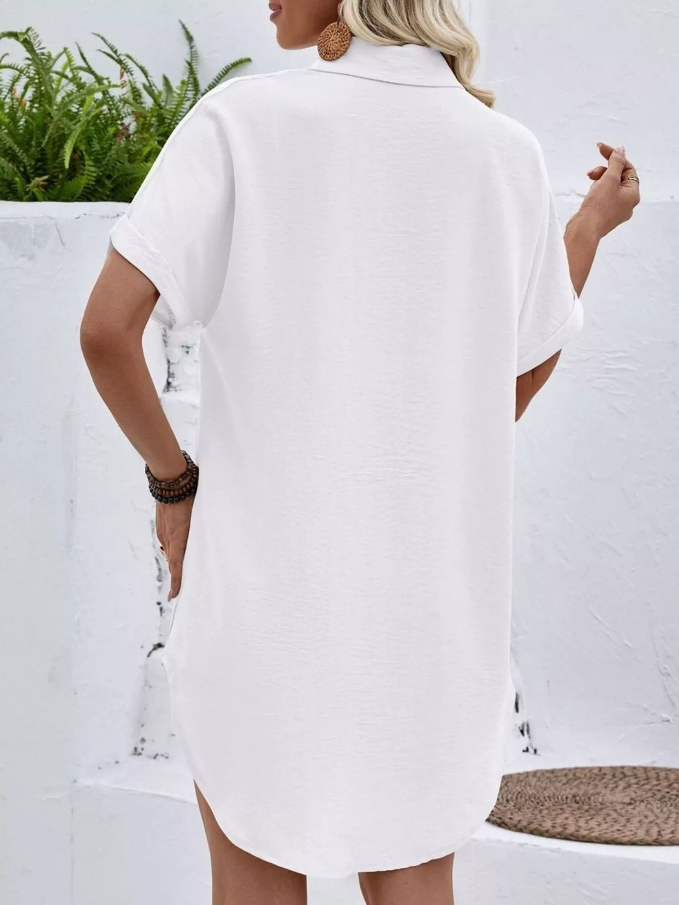 Relaxed Fit Button-Down Longline Shirt - Image 11