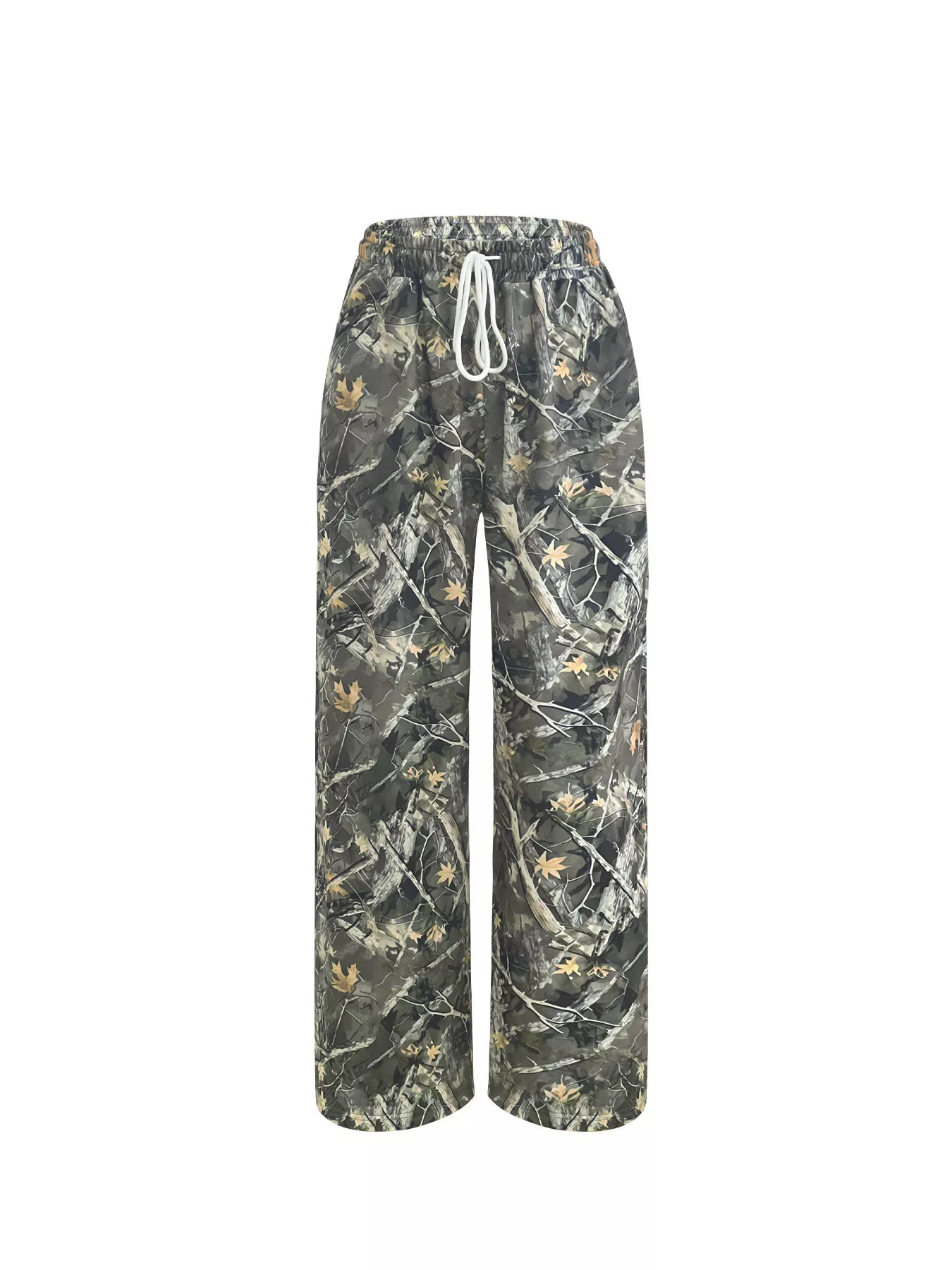 Relaxed Fit Camo Print Drawstring Waist Pants - Image 5