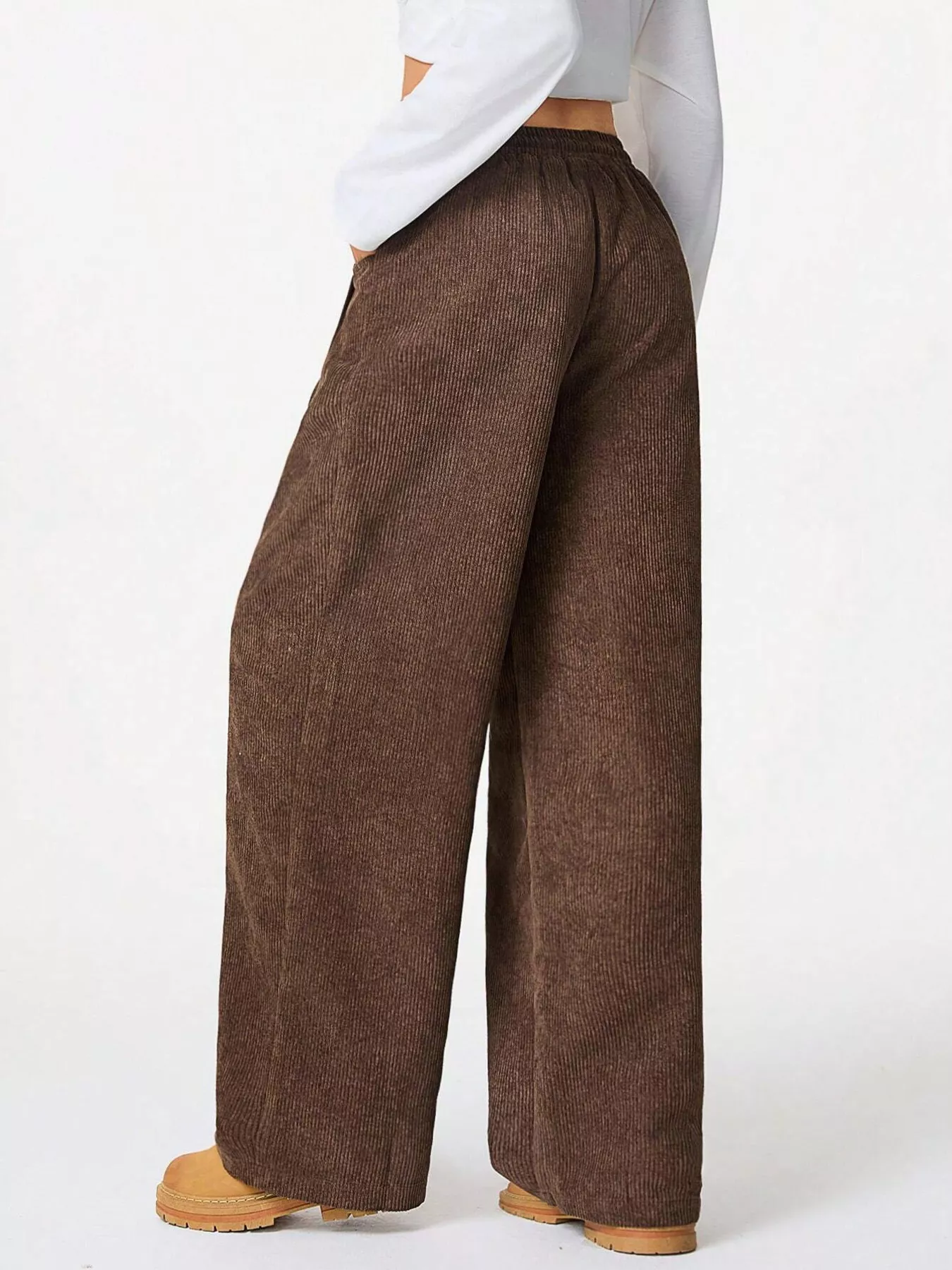Relaxed Fit Corduroy Pants with Drawstring - Image 10