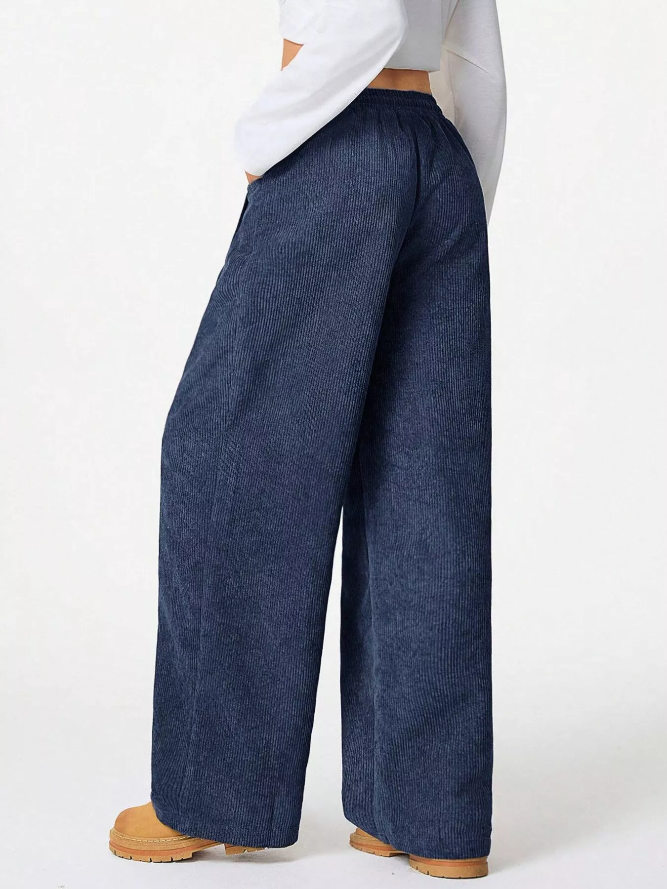 Relaxed Fit Corduroy Pants with Drawstring - Image 14