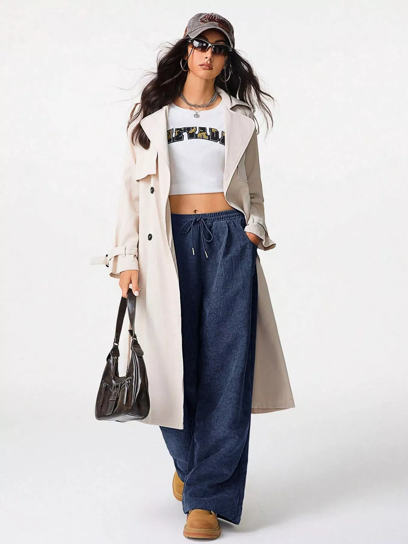 Relaxed Fit Corduroy Pants with Drawstring - Image 16