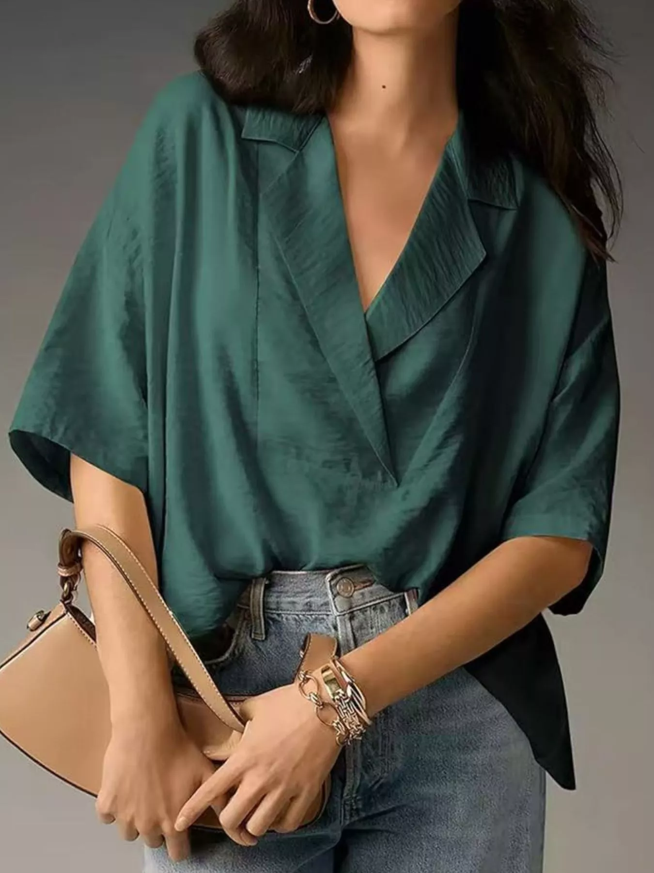 Relaxed Fit Half Sleeve Blouse - Image 10