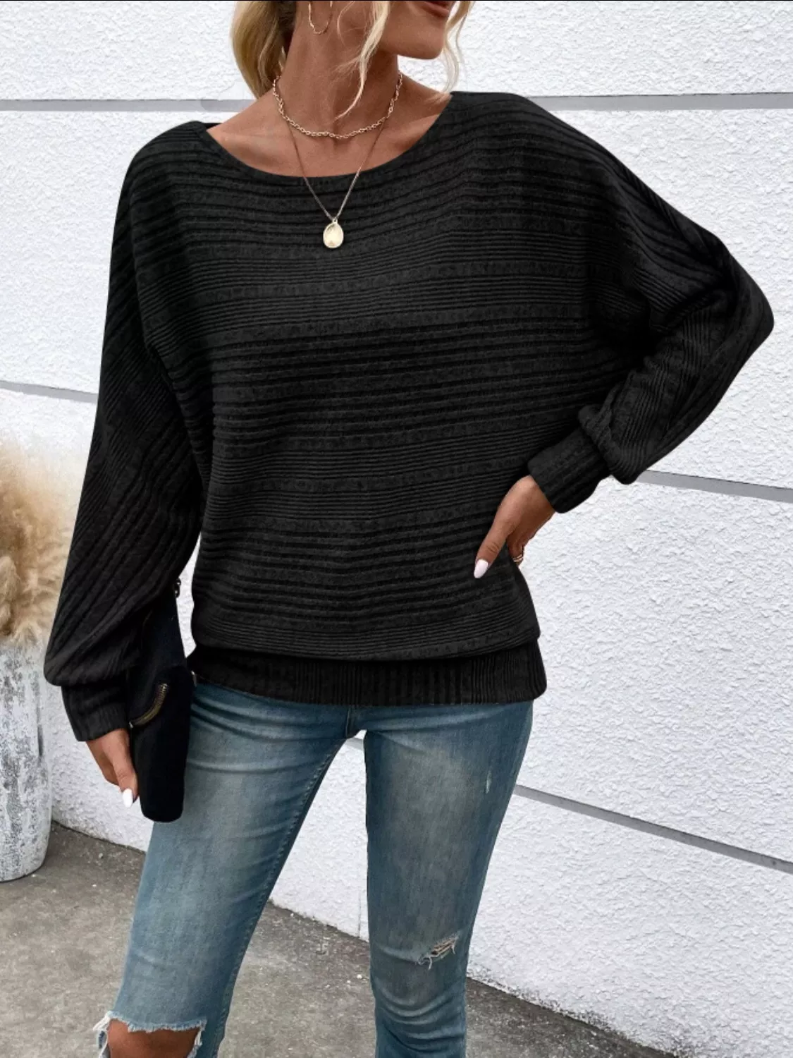 Relaxed Fit Ribbed Knit T-Shirt - Image 8