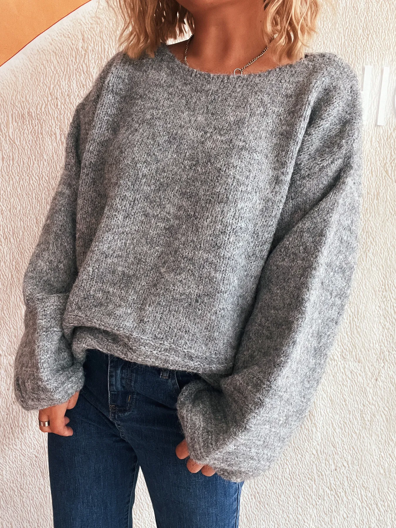 Relaxed Fit Round Neck Sweater - Image 15
