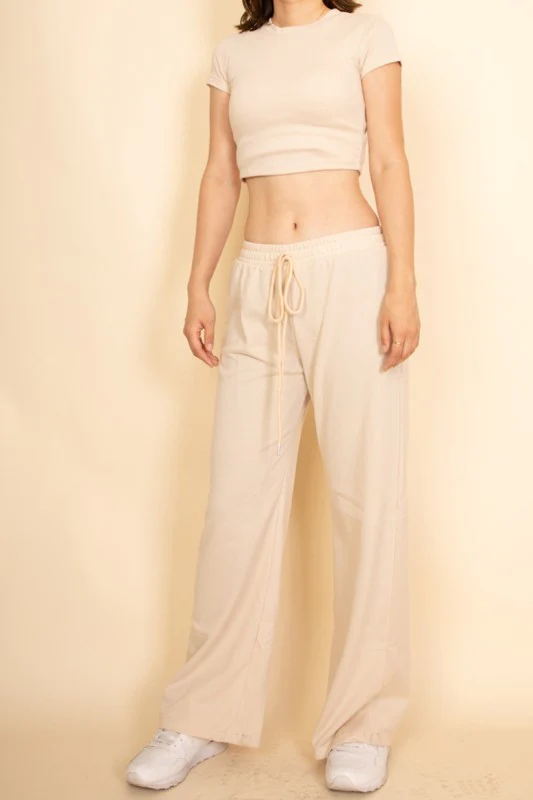 Relaxed Fit Top and Wide-Leg Pants Set - Image 17