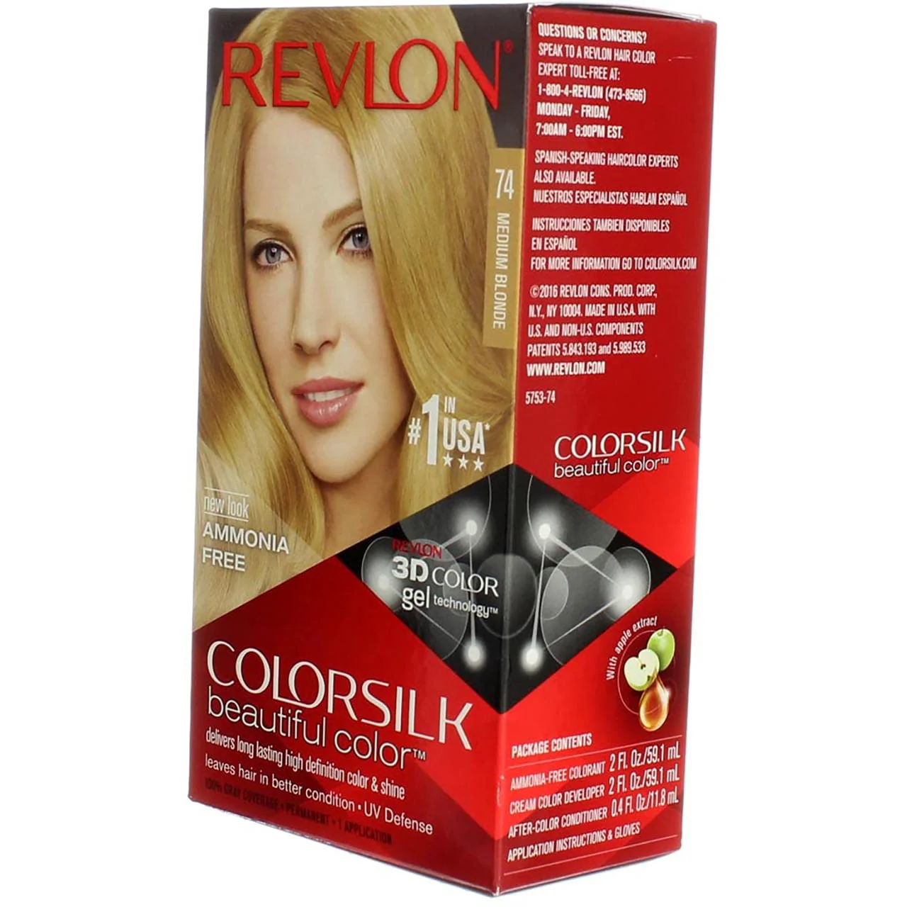 Revlon Colorsilk Beautiful Haircolor, Ammonia-free, Permanent Haircolor (Pack of 4) (#74 Medium Blonde) - Image 6