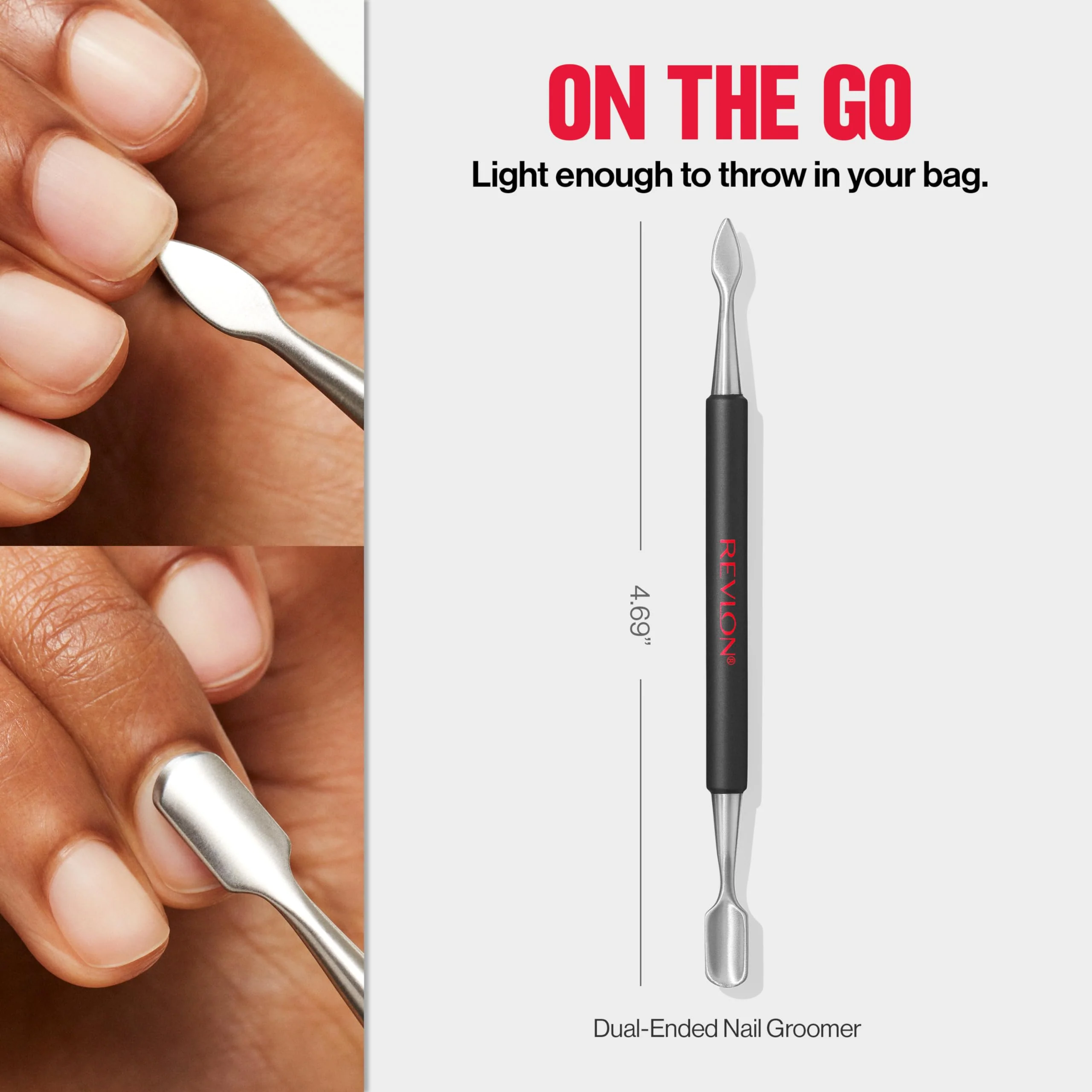 Revlon Cuticle Pusher and Nail Cleaner, Dual Ended Nail Care Tool, Easy to Use, Stainless Steel (Pack of 1) - Image 12