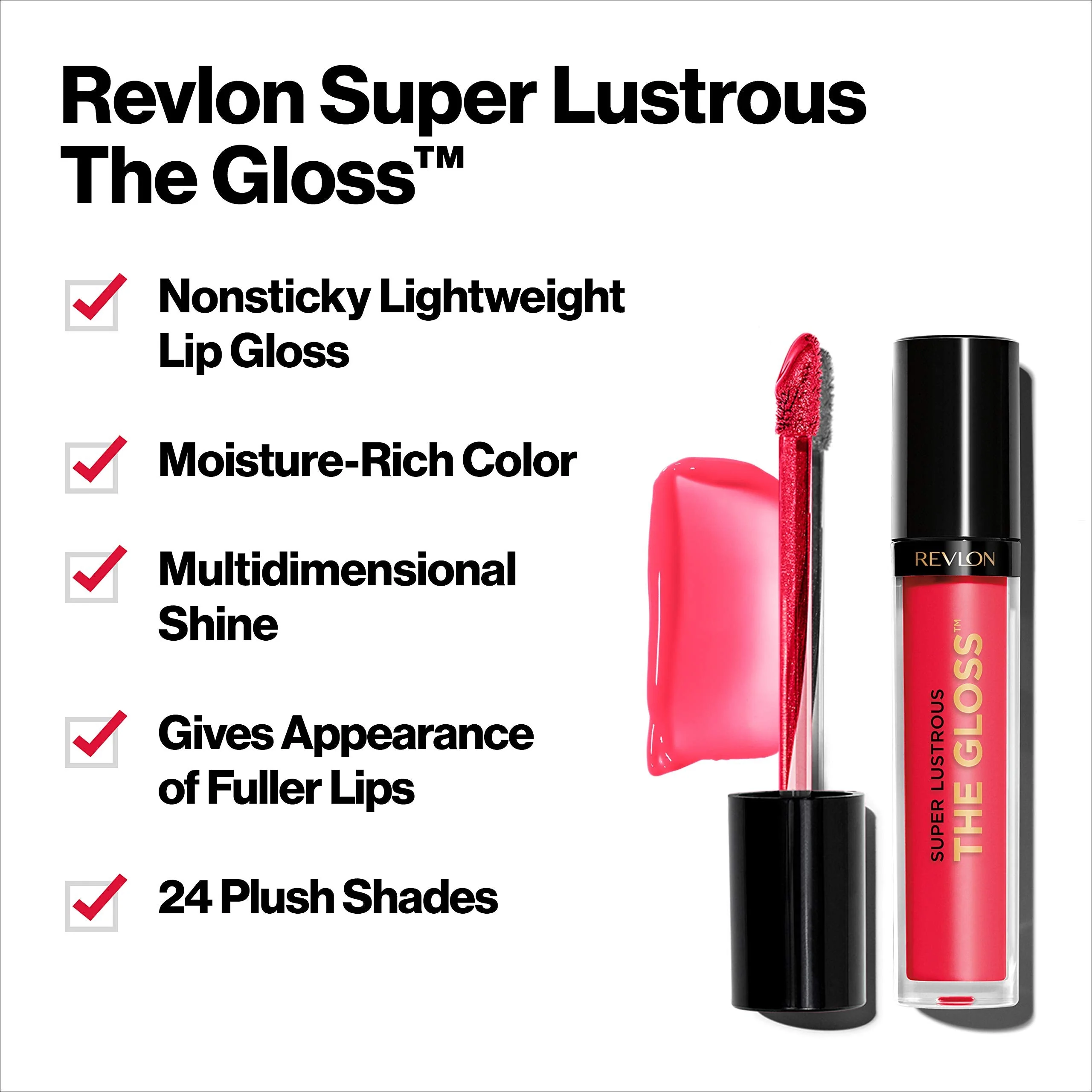 Revlon Super Lustrous Lip Gloss, Non-Sticky, Hydrating, High Shine Finish, 308 Plum Appeal, 0.13 oz - Image 3