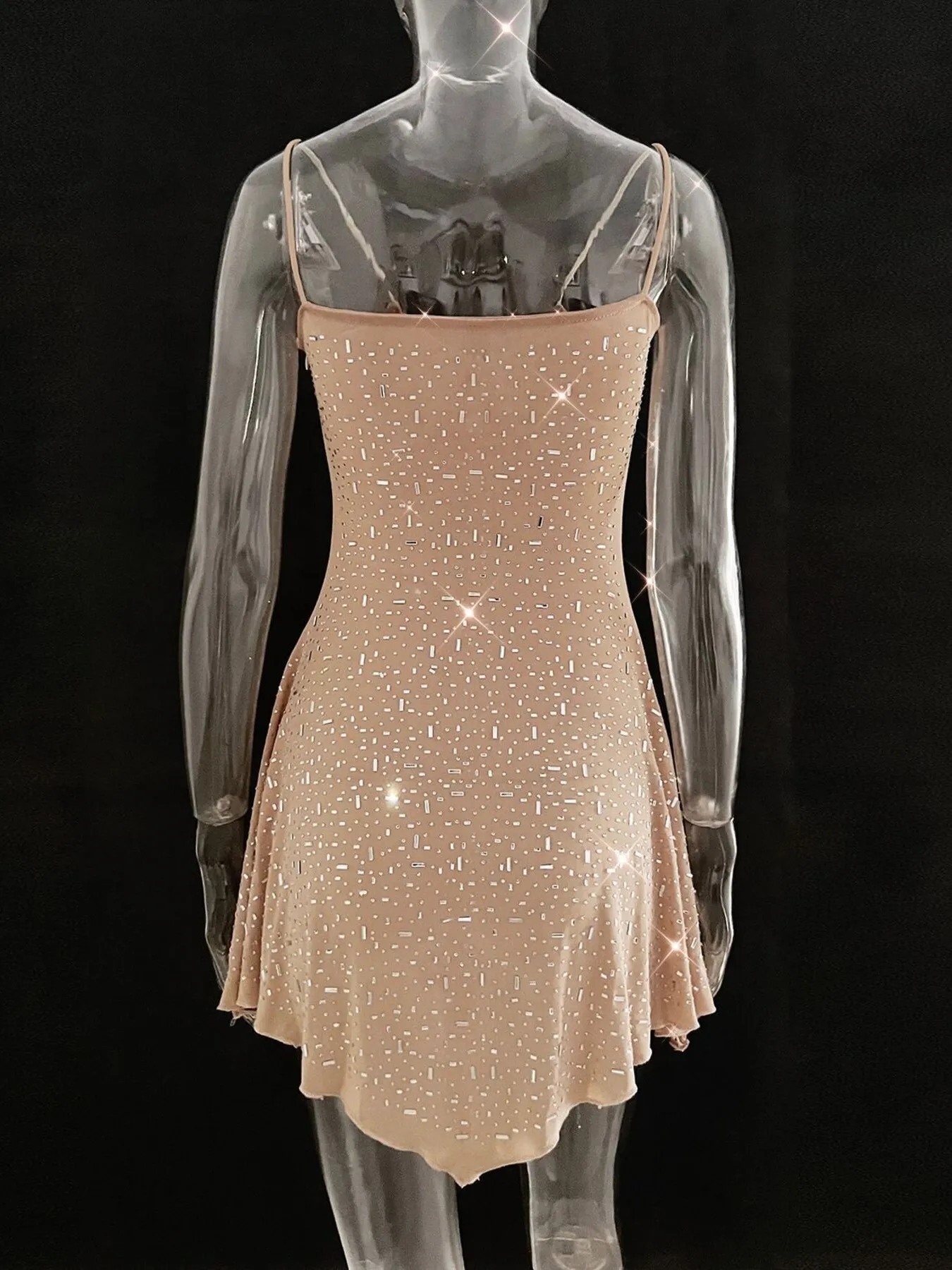 Rhinestone Decor Mini Cami Dress - Image 10