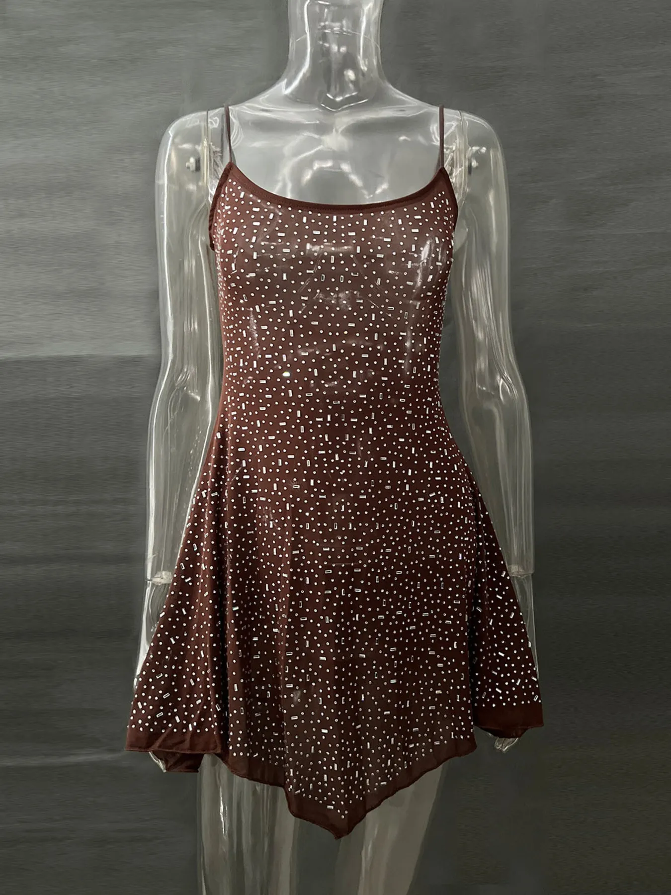 Rhinestone Decor Mini Cami Dress - Image 15