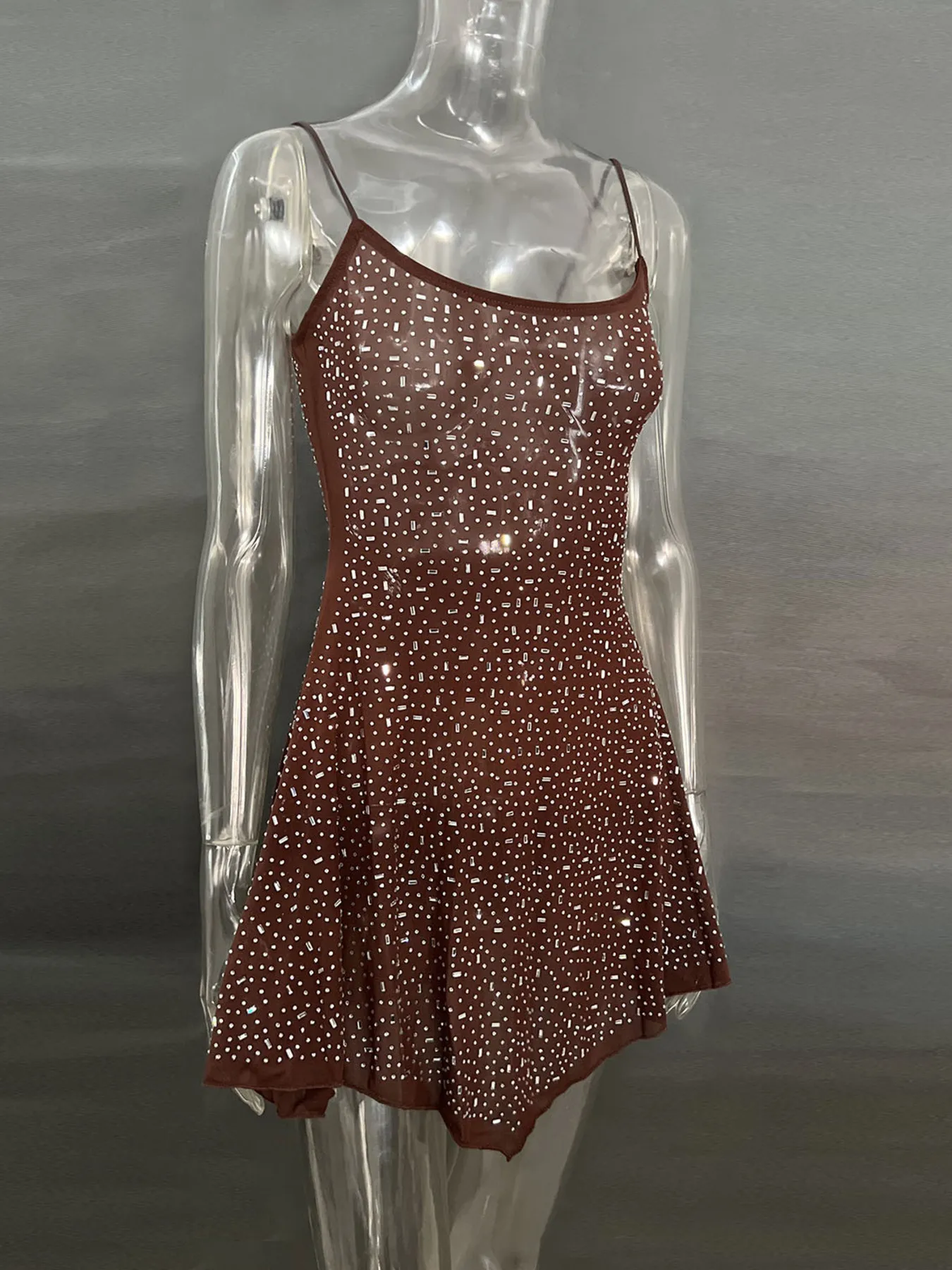 Rhinestone Decor Mini Cami Dress - Image 16